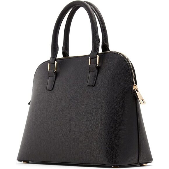 Women\'s Faux Leather Dome Bag Medium with Zipper Closure and Lining